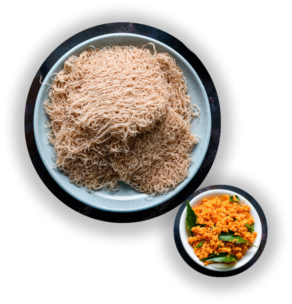 String Hoppers With Coconut Sambol Dish